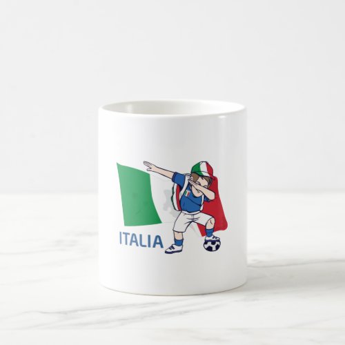 Italy Soccer Fan Kid dabbing schoolboy Coffee Mug