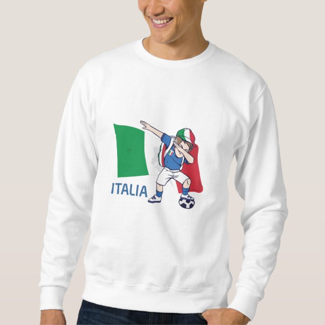 Italy Soccer Fan Kid dabbing schoolboy Sweatshirt (Front)
