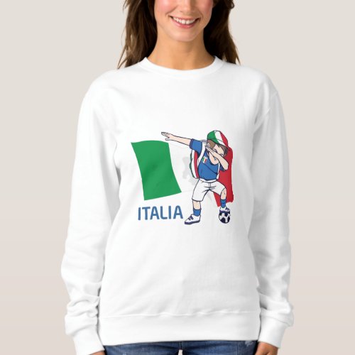 Italy Soccer Fan Kid dabbing schoolboy Sweatshirt