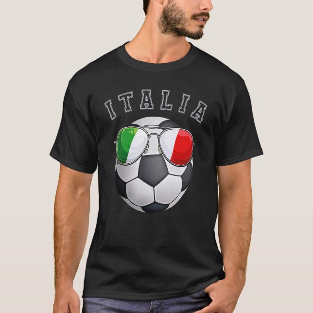 Italy Soccer Fan Sunglass Football Italian T-Shirt (Front)