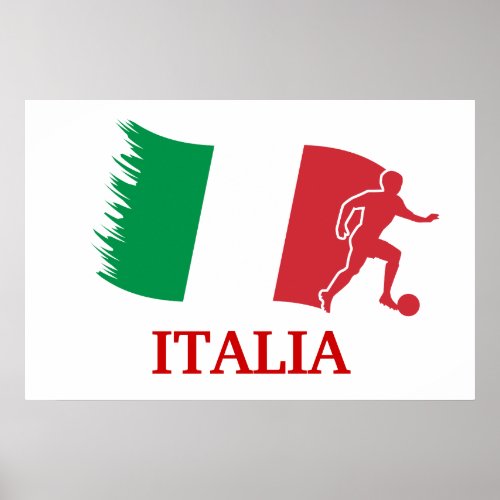 Italy Soccer Flag Poster