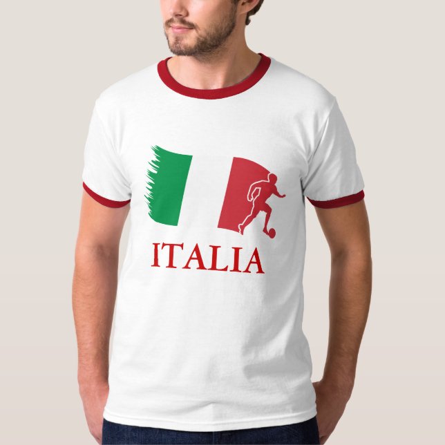 Italy Soccer Flag T-Shirt (Front)