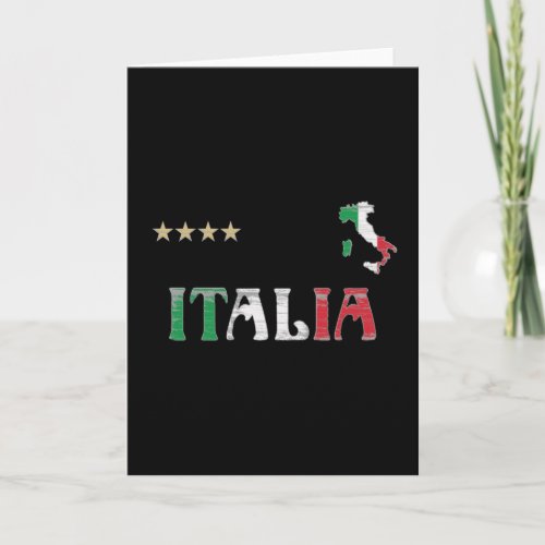 Italy Soccer Football Fan Shirt Flag Card