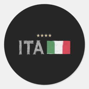 Italy Soccer Football Fan Shirt Flag Classic Round Sticker