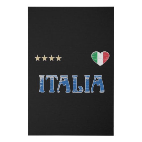 Italy Soccer Football Fan Shirt Flag Faux Canvas Print