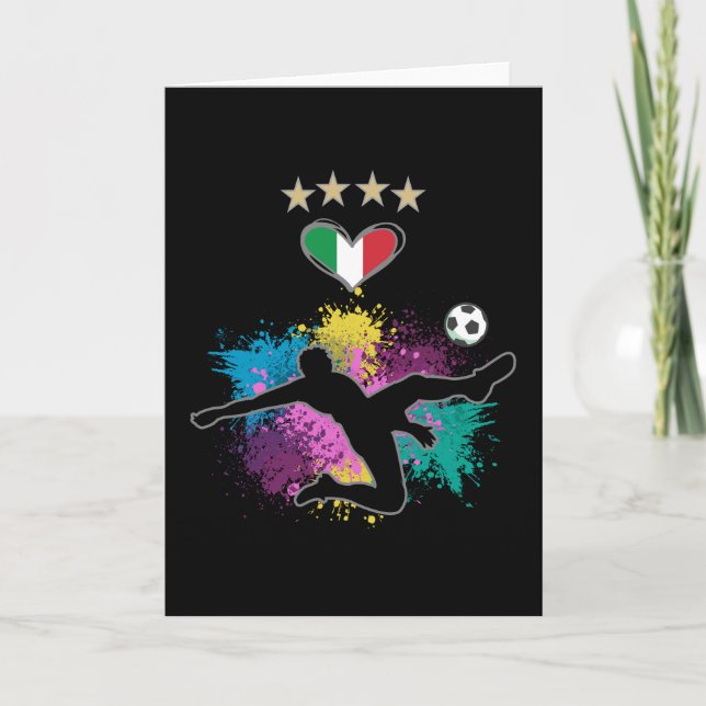 Italy Soccer Football Fan Shirt Flag Splash Card (Front)