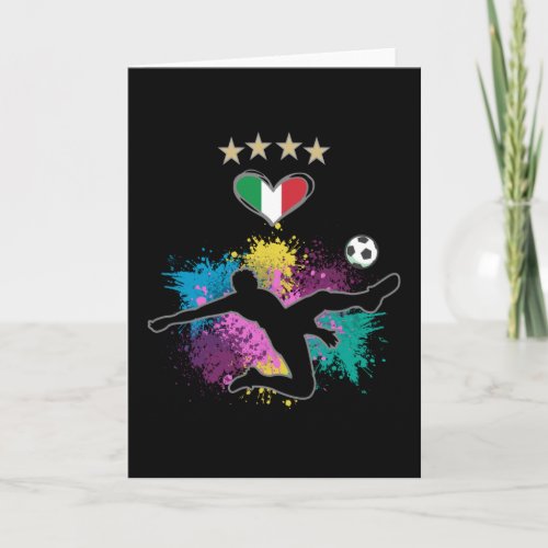 Italy Soccer Football Fan Shirt Flag Splash Card