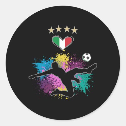 Italy Soccer Football Fan Shirt Flag Splash Classic Round Sticker