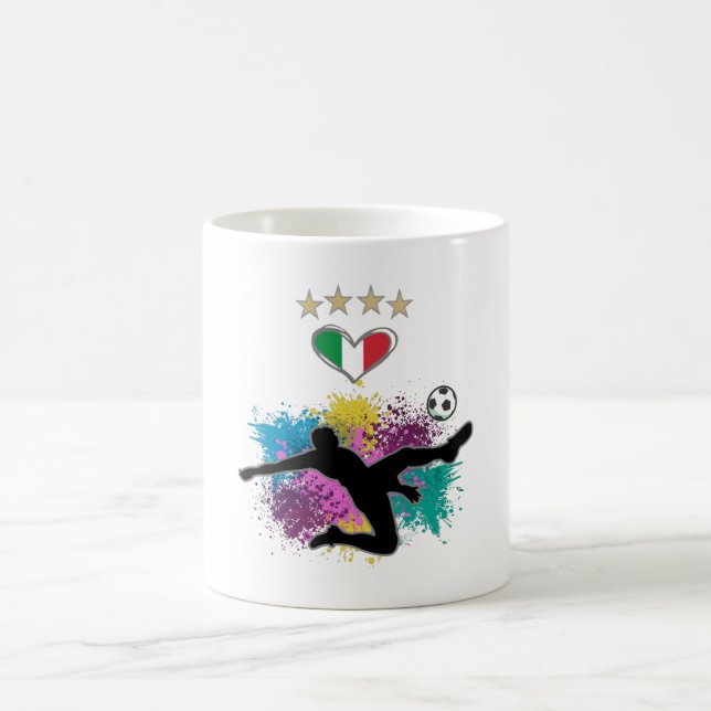 Italy Soccer Football Fan Shirt Flag Splash Coffee Mug (Center)