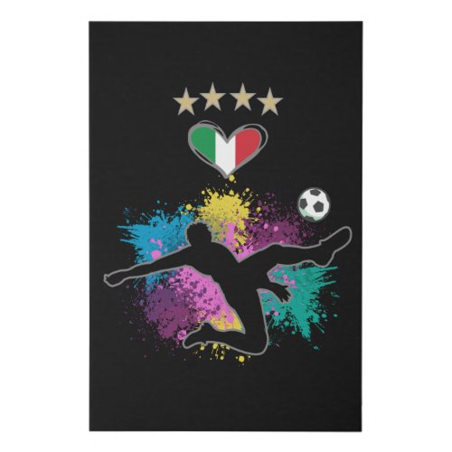Italy Soccer Football Fan Shirt Flag Splash Faux Canvas Print