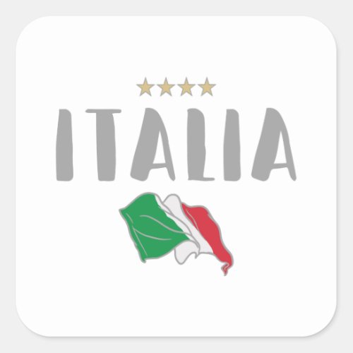 Italy Soccer Football Fan Shirt Flag Square Sticker