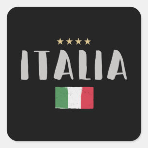 Italy Soccer Football Fan Shirt Flag Square Sticker