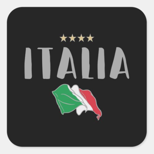 Italy Soccer Football Fan Shirt Flag Square Sticker