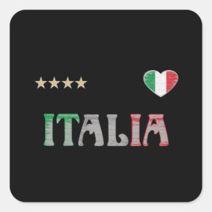 Italy Soccer Football Fan Shirt Flag Square Sticker
