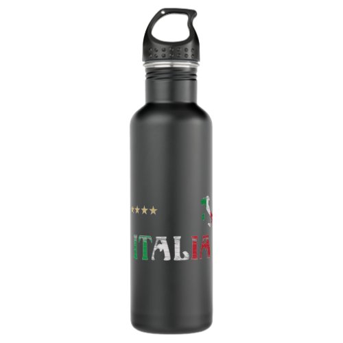 Italy Soccer Football Fan Shirt Flag Stainless Steel Water Bottle