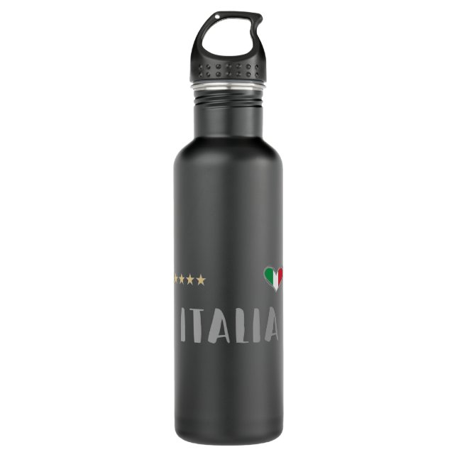 Italy Soccer Football Fan Shirt Flag Stainless Steel Water Bottle (Front)