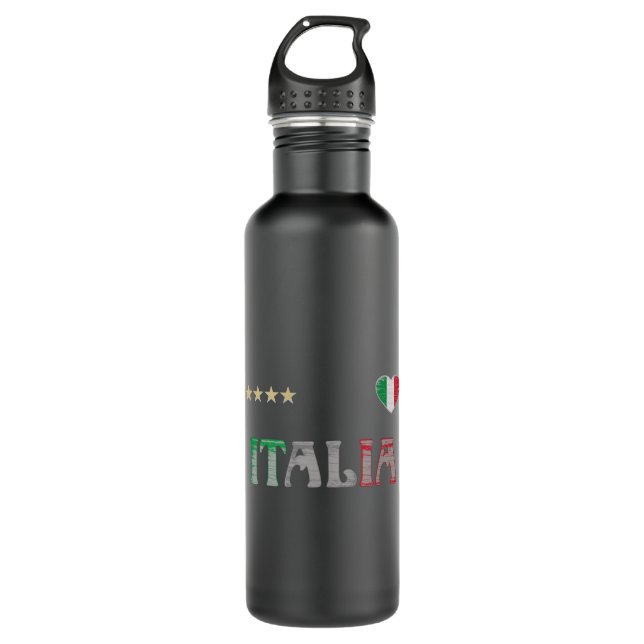 Italy Soccer Football Fan Shirt Flag Stainless Steel Water Bottle (Front)