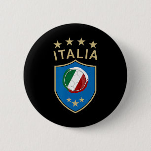Italy Soccer - Italian Italia Flag Footbyll Player Button