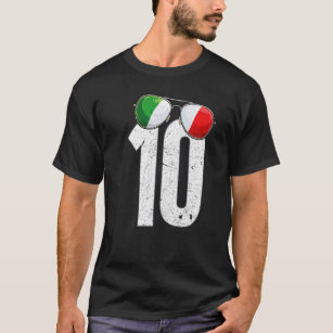 Italy Soccer Player Number 10 Italian Flag T-Shirt