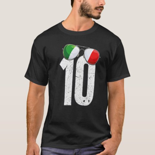 Italy Soccer Player Number 10 Italian Flag T_Shirt