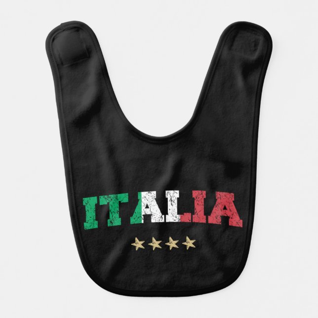 Italy Soccer Shirt Football Fan Italian Flag Baby Bib (Front)