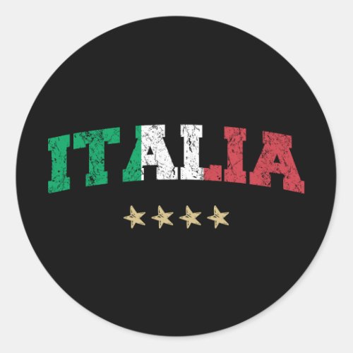 Italy Soccer Shirt Football Fan Italian Flag Classic Round Sticker