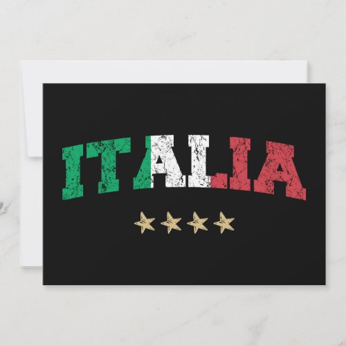 Italy Soccer Shirt Football Fan Italian Flag Invitation