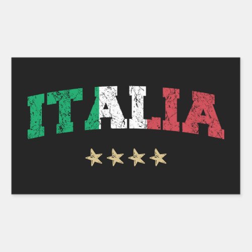 Italy Soccer Shirt Football Fan Italian Flag Rectangular Sticker