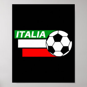 Italy Soccer Shirt Italian Flag Colors Soccer T Sh Poster