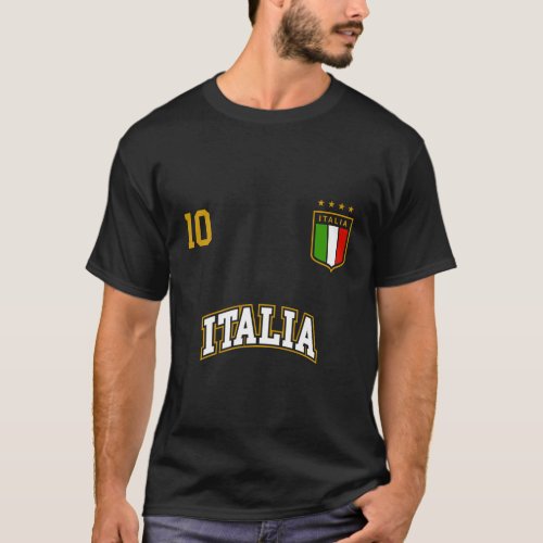 Italy Soccer Team Number 10 Sports Italian Flag T_Shirt