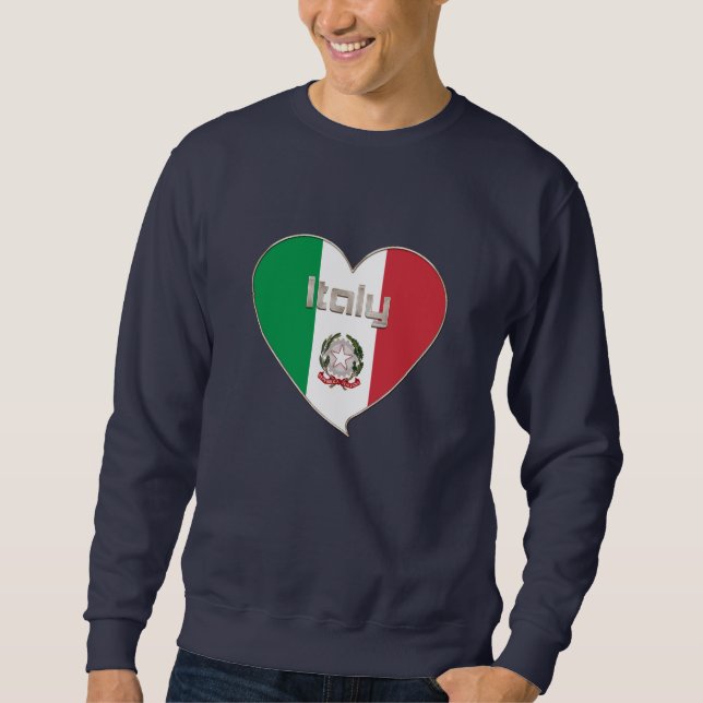 ITALY souvenir of heart and the flag tricolor Sweatshirt (Front)