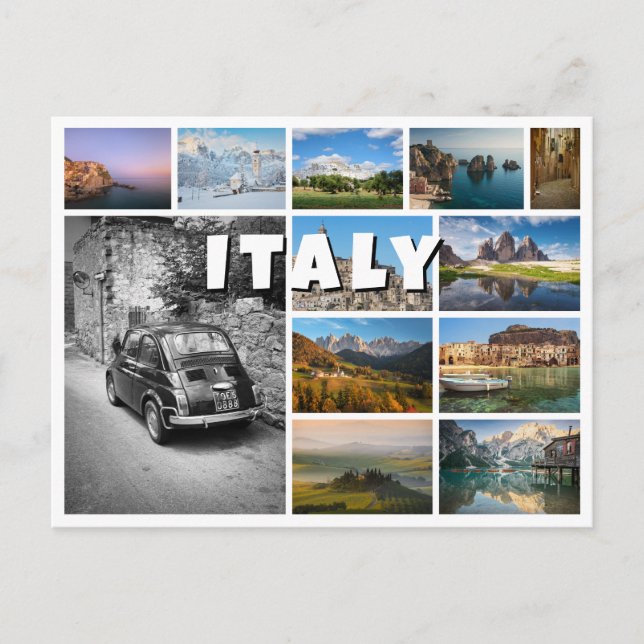 Italy souvenir photo collage postcard (Front)