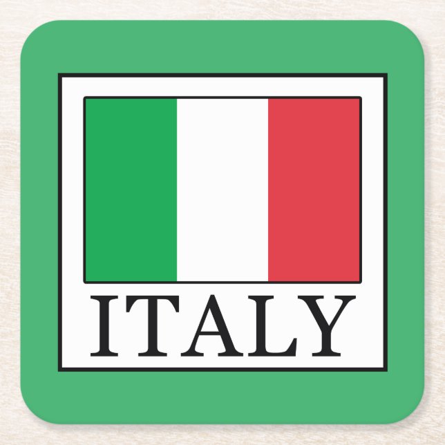Italy Square Paper Coaster (Front)
