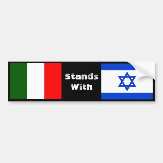 Italy Stands With Israel Bumper Sticker (Front)