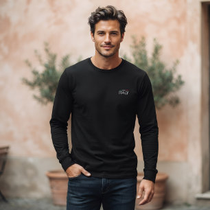 Italy sweatshirt,minimalist crewneck italian flag embroidered long sleeve T-Shirt