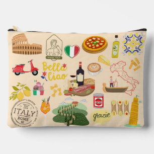 Italy Symbols Accessory Pouch