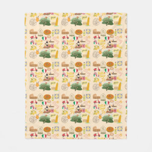 Italy Symbols Fleece Blanket
