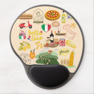Italy Symbols Gel Mouse Pad