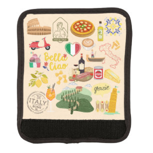 Italy Symbols Luggage Handle Wrap
