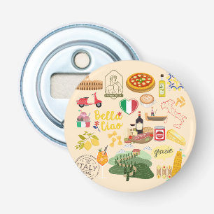 Italy Symbols Travel Lovers Bottle Opener