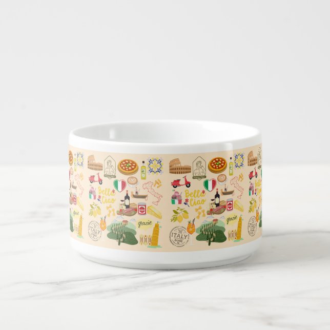  Italy Symbols Travel Lovers Bowl (Center)