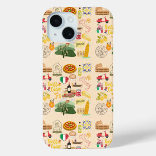 Italy Symbols Travel Lovers iPhone 15 Case