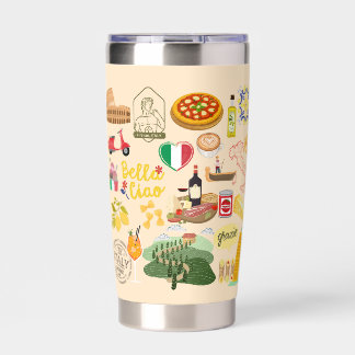 Italy Symbols Travel Lovers Insulated Tumbler