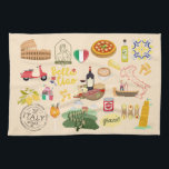 Italy Symbols Travel Lovers Kitchen Towel<br><div class="desc">Cool Italian symbols for vacation lovers.</div>