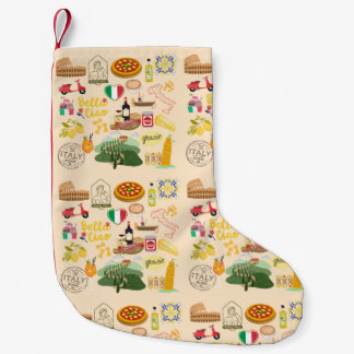 Italy Symbols Travel Lovers Small Christmas Stocking