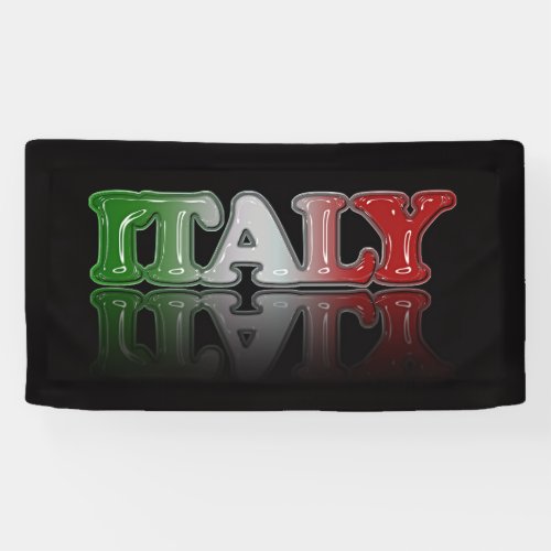 ITALY text with reflection Banner