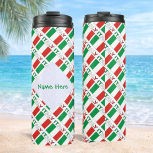 Italy Tiled Flag Personalized Thermal Tumbler