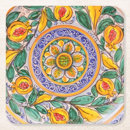 Italy Traditional designs   Square Paper Coaster