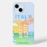 Italy Travel Art, Amalfi Coast, Preppy, Blue