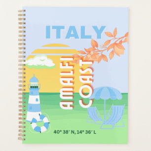 Italy Travel Art, Amalfi Coast, Preppy, Blue Planner